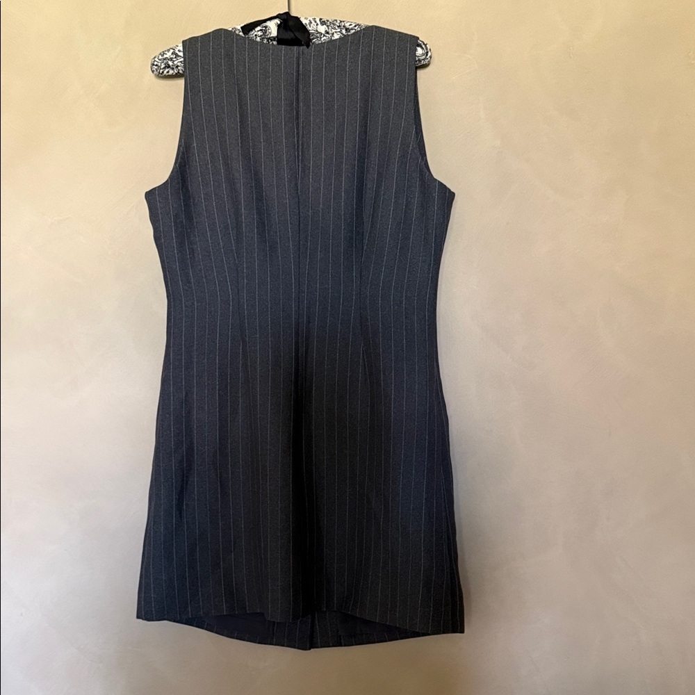 Abercrombie & Fitch Mara Tailored Gray Pinstripe ButtonUp Mini Dress NWT - Picture 4 of 5